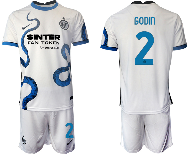 Men 2021-2022 Club Inter Milan away white #2 Soccer Jersey->inter milan jersey->Soccer Club Jersey